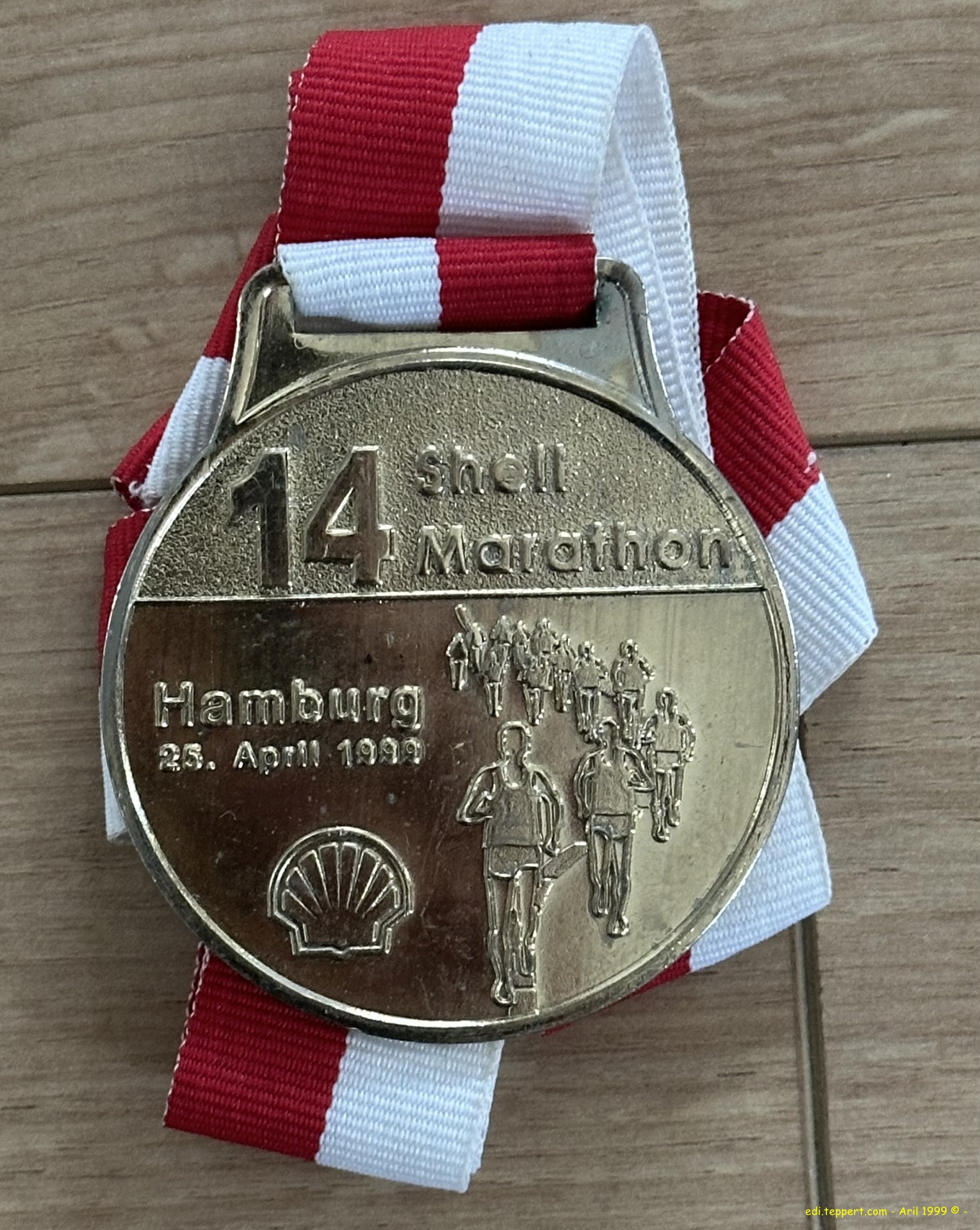 Medaille vom Hamburg Marathon am 25. April 1999
