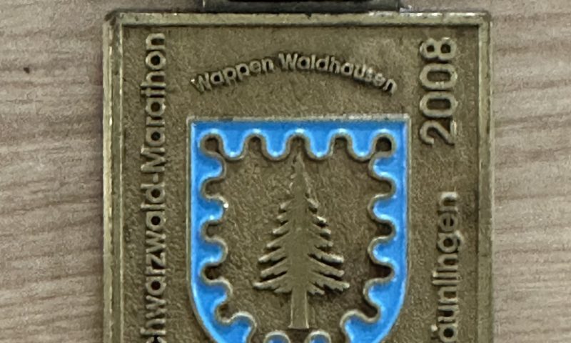 Die Medaille vom Internationalen Schwarzwald Maratohn in Bräunlingen am 12. Oktober 2008