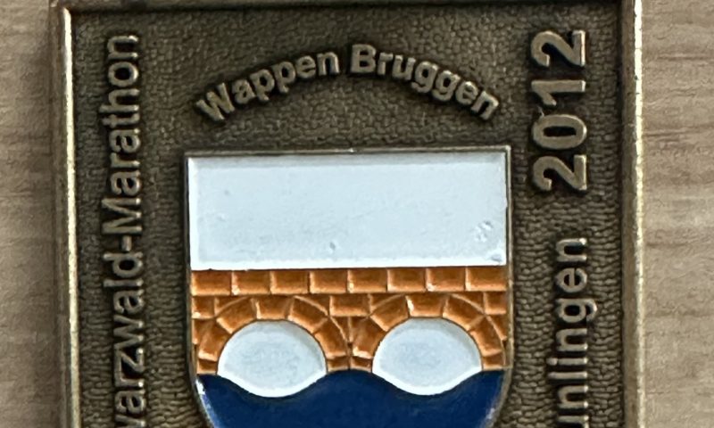 Die Medaille vom Internationalen Schwarzwald Maratohn in Bräunlingen am 14. Oktober 2012