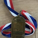 Die Medaille vom TCS Amsterdam Marathon am 15. November 2017