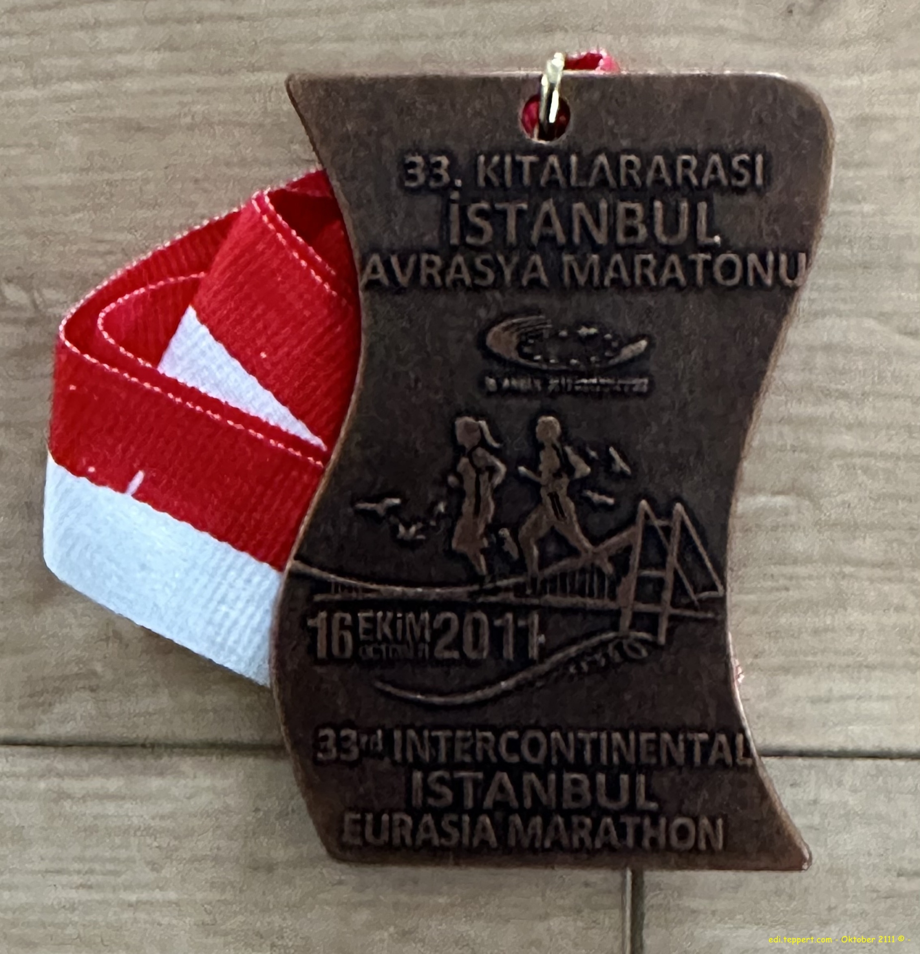 Medaille vom Istanbul Marathon am 16. Oktober 2011